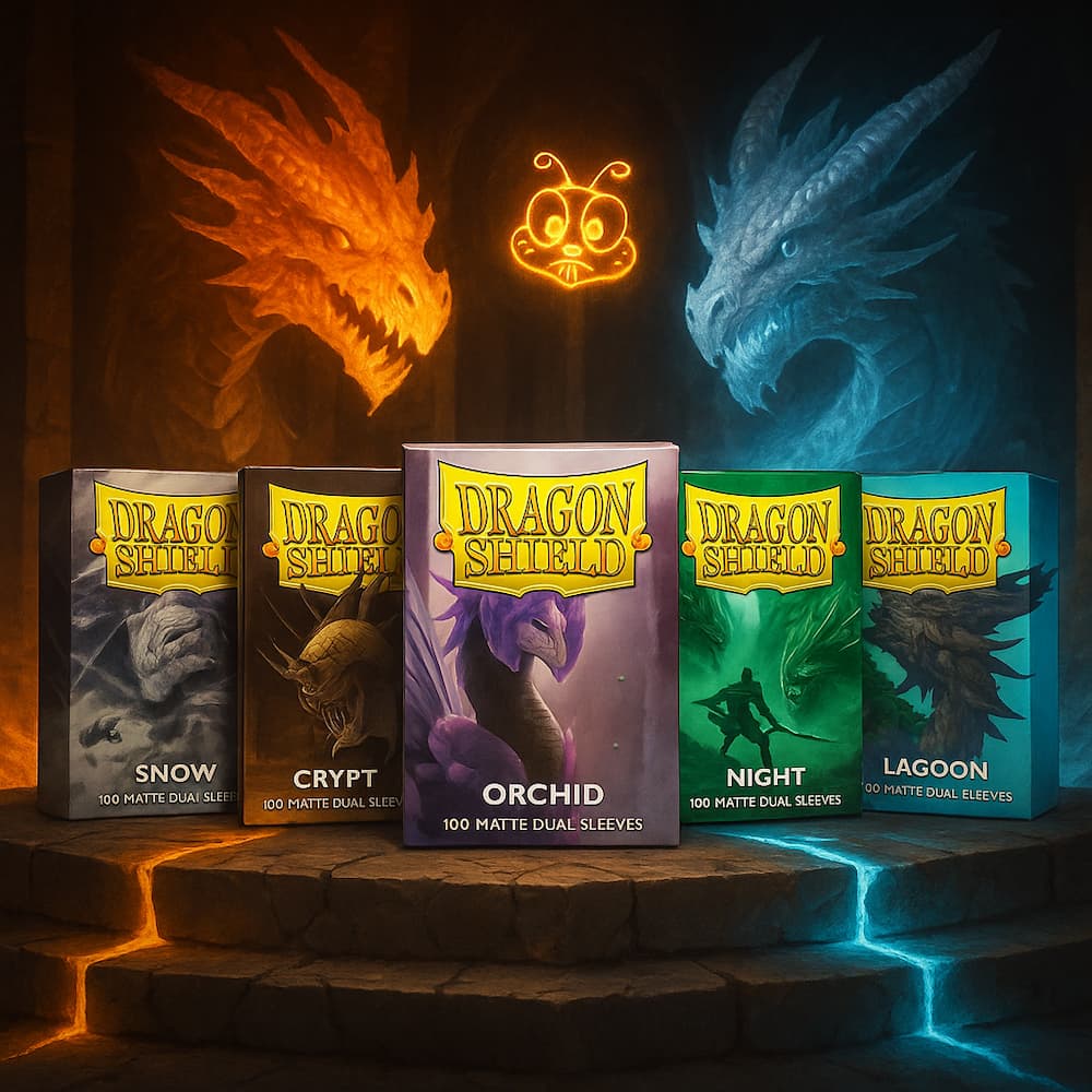 Dragon Shield Matte Dual standard-size card sleeves showing dual-color sleeve design