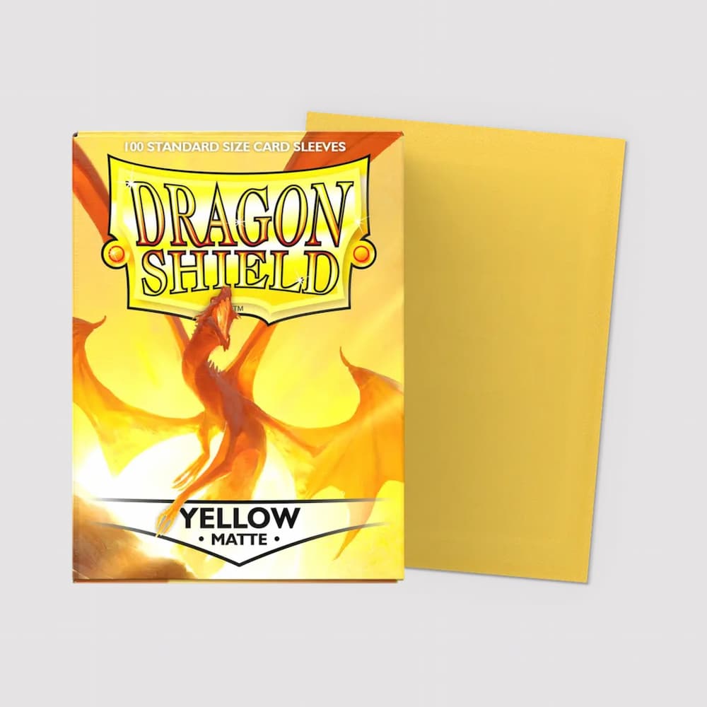 Dragon Shield Matte Sleeves Standard Size Yellow Protectors