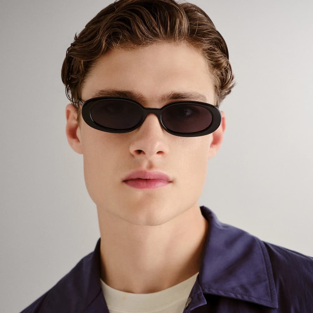 Le Specs Outta Love Black Smoke Mono Model Front