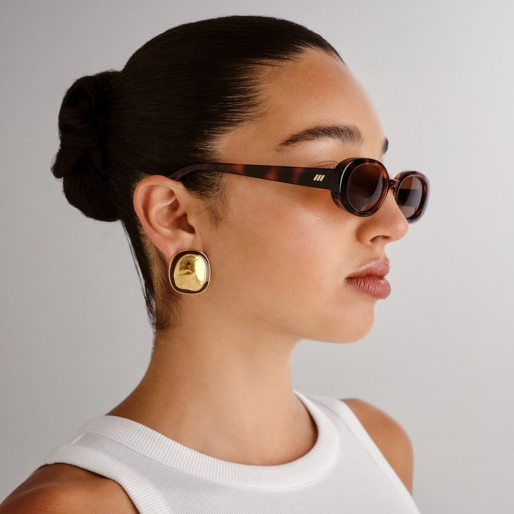 Le Specs Outta Love Black TOFFEE TORT LIGHT BROWN MONO Side