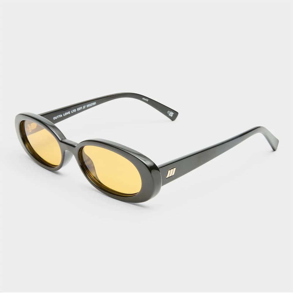 Le Specs Outta Love Sunglasses Side BLACK MUSTARD MONO