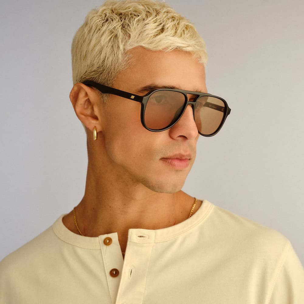 Le Specs Tragic Magic Black Tan Tint Side