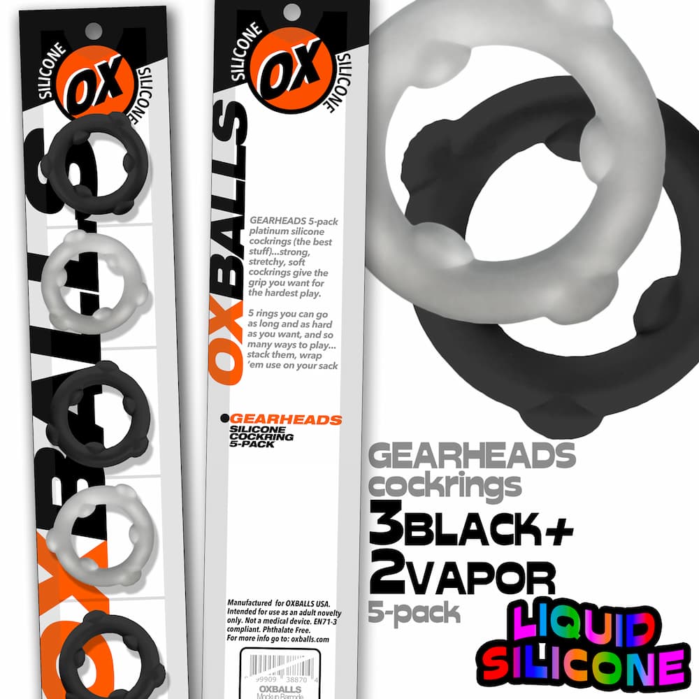 Oxballs Gearheads Cockring Black Vapor Packaging