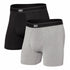 Saxx DropTemp Cooling Cotton Boxer Black Grey Heather 2Pack