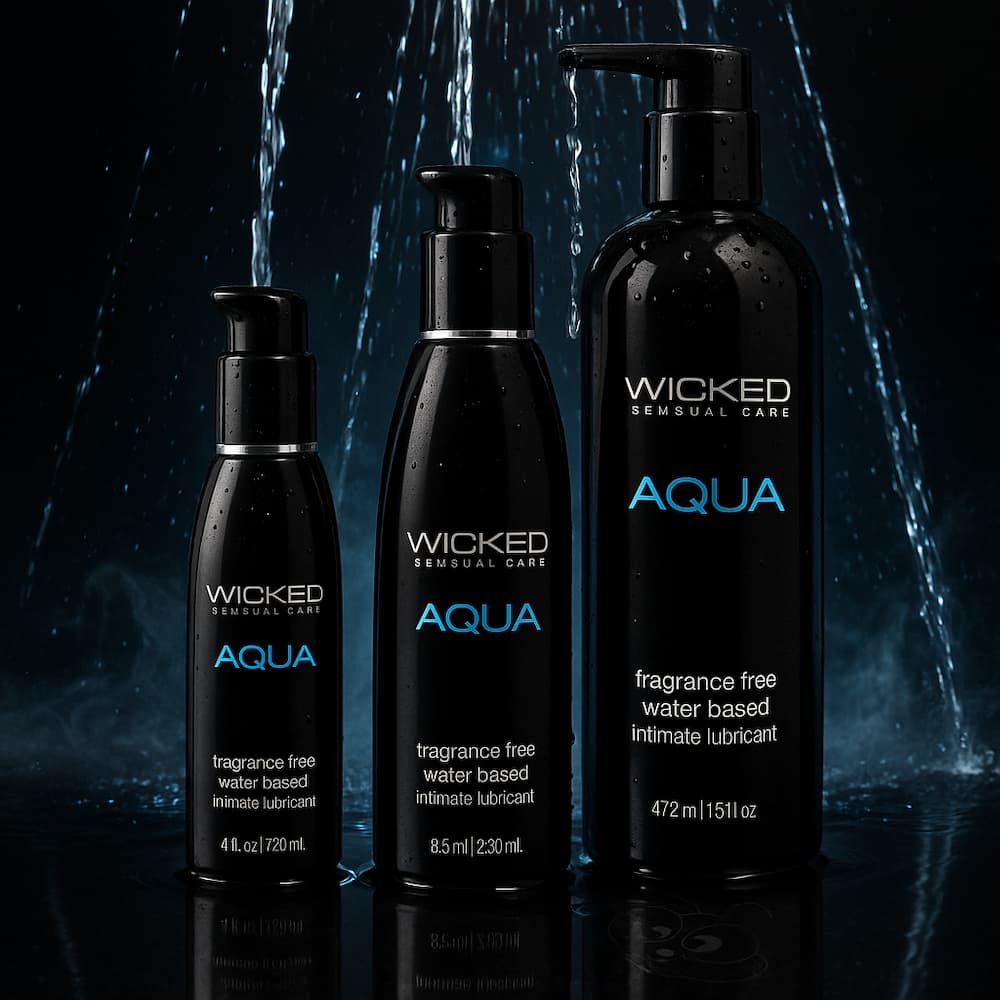 Wicked Aqua Water-Based Lubricant Aloe and Olive Enriched Happibee Wicked Aqua Water-Based Lubricant Aloe and Olive Enriched Happibee
