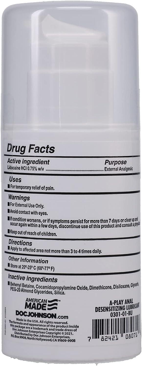 A-Play Anal Desensitizing Gel Ingredients