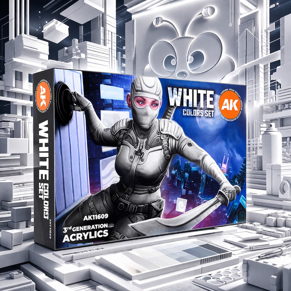 3d Acrylic White Color Set