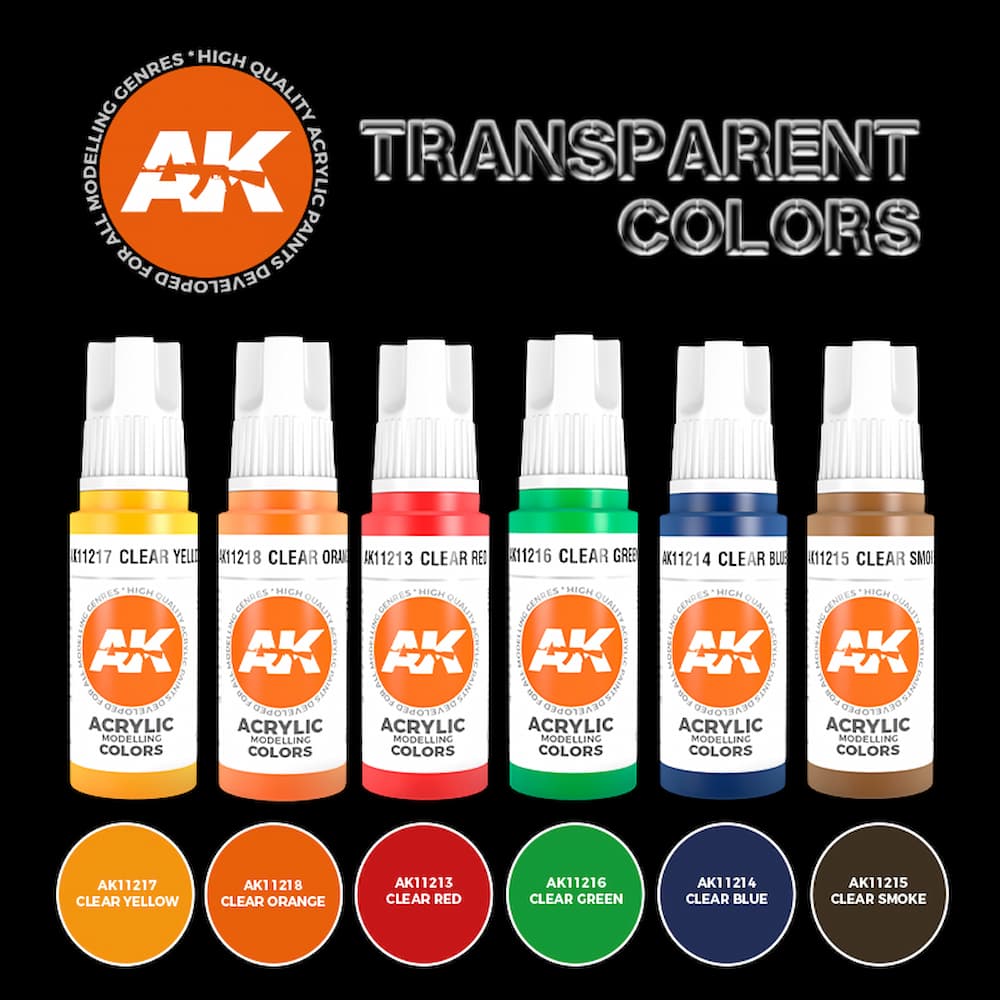 AK Interactive 3G Transparent Colors 6-Pack Set
