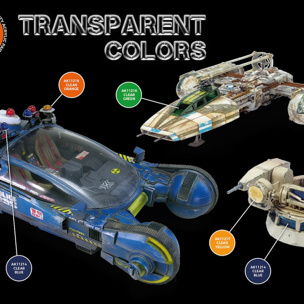 AK Interactive 3G Transparent Colors Set Examples