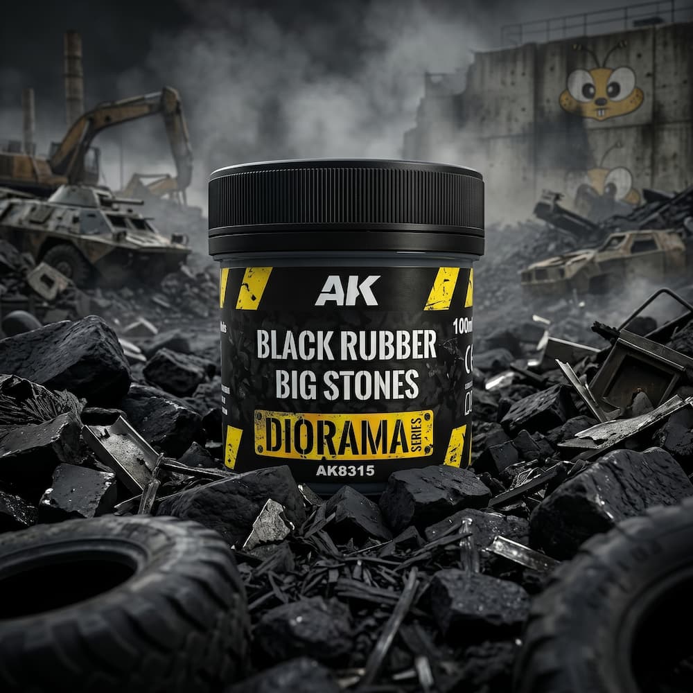 AK Interactive Black Rubber Big Stones AK8315