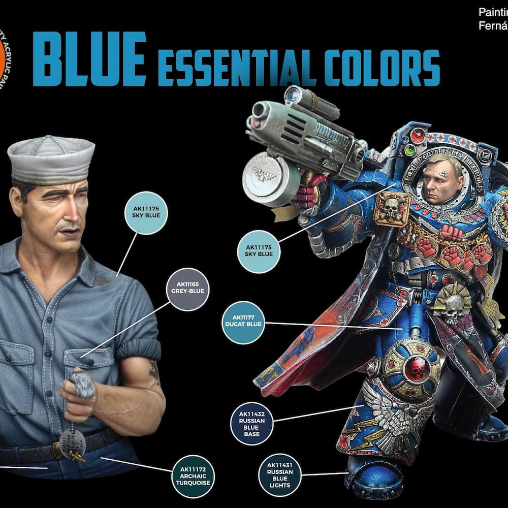AK Interactive Blue Essentials Color Examples