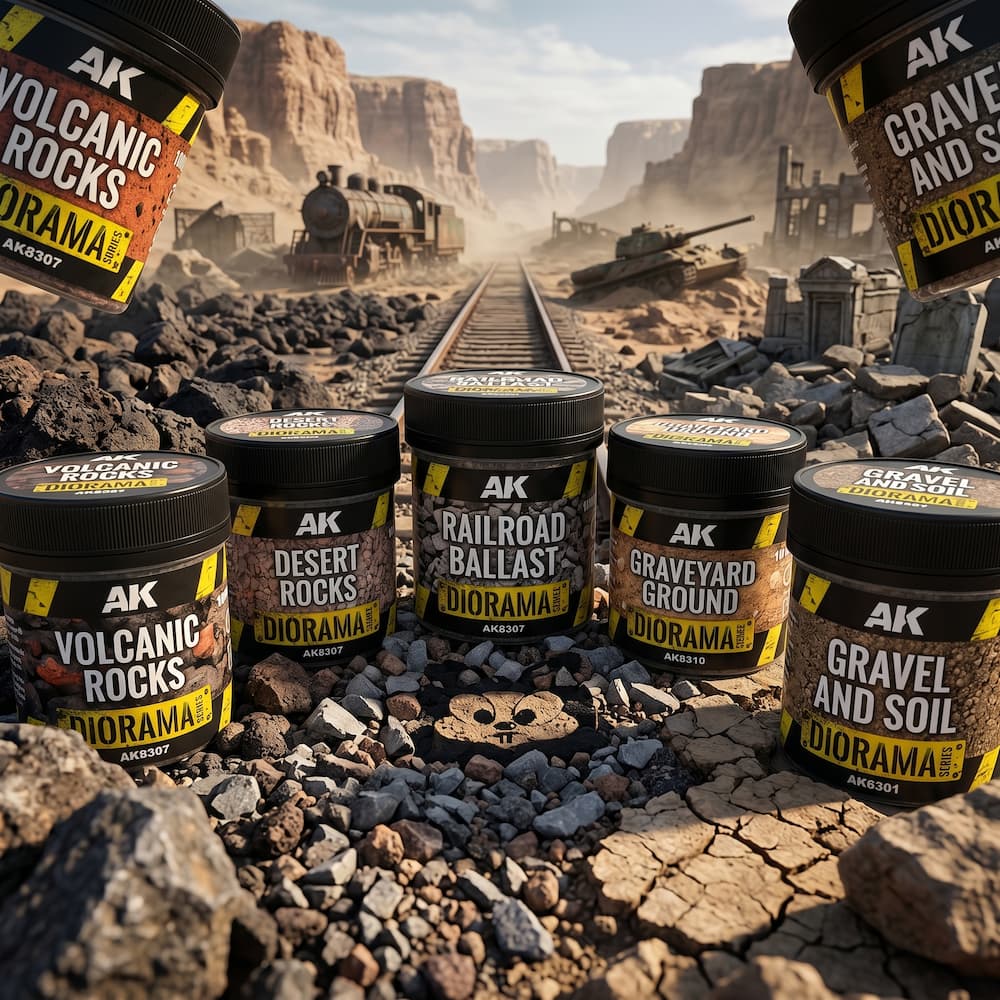 AK Interactive Diorama Rocks Gravel Terrain Basing Material