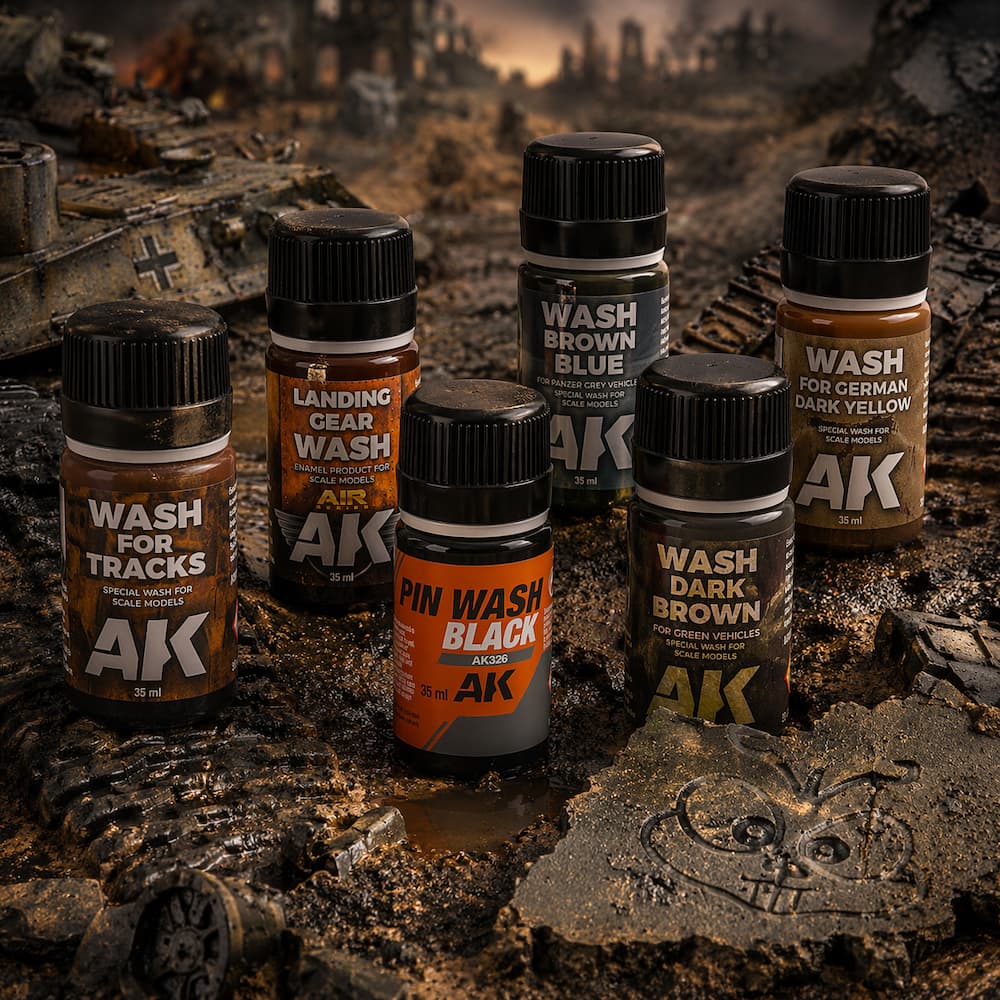 AK Interactive Enamel Wash 35ml Bottles
