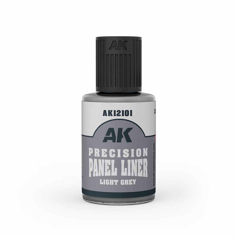 AK Interactive Precision Panel Liner Light Grey Bottle