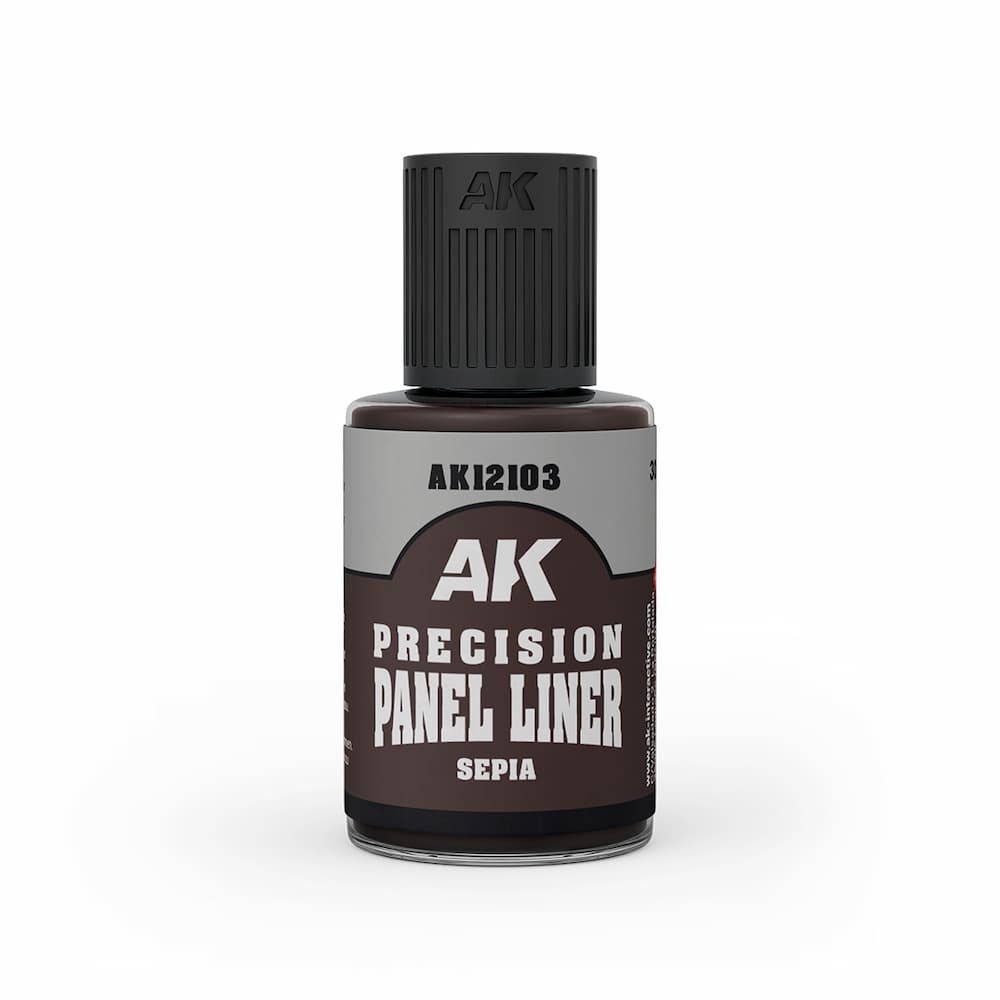 AK Interactive Precision Panel Liner Sepia Bottle