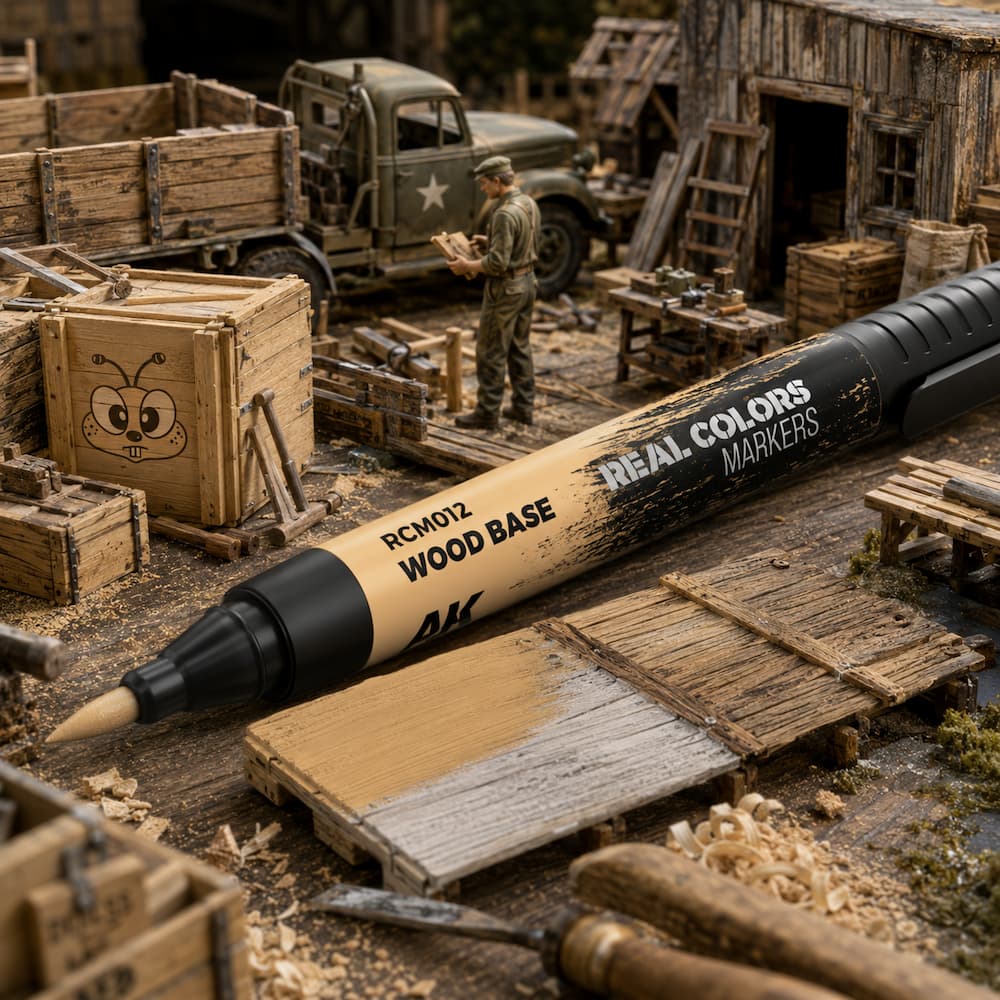 AK Interactive Real Colors Markers Wood Base