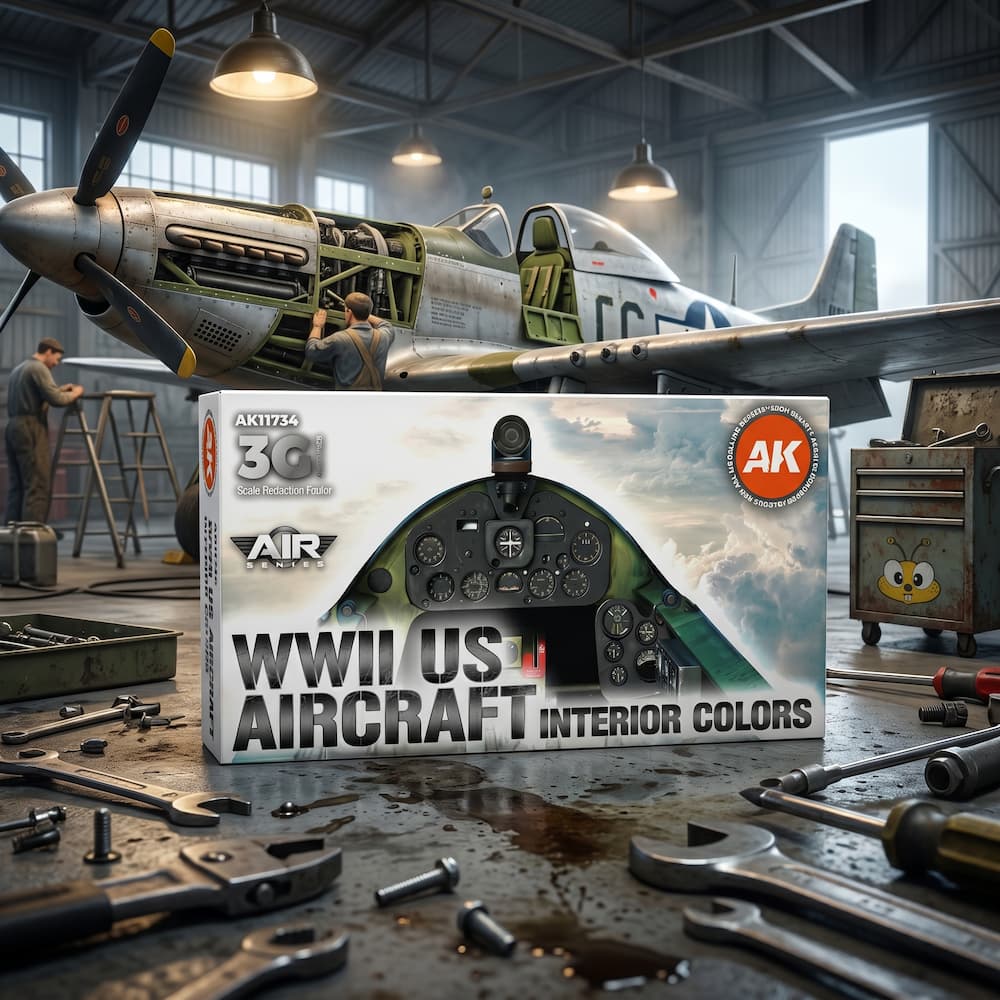AK Interactive WWII US Aircraft Interior Colors 3G Acrylic Set