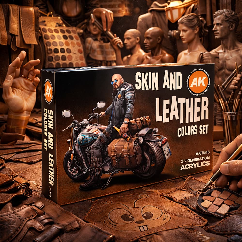 AK Interactive skin and leather paint set