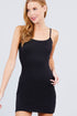 Active Basic Adjustable Strap Cami Dress Black Front