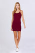 Active Basic Adjustable Strap Cami Dress Burgundy Back Front