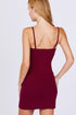 Active Basic Adjustable Strap Cami Dress Burgundy Back