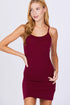 Active Basic Adjustable Strap Cami Dress Burgundy
