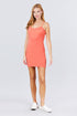 Active Basic Adjustable Strap Cami Dress Deep Coral Front