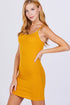 Active Basic Adjustable Strap Cami Dress Mustard Side