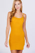 Active Basic Adjustable Strap Cami Dress Mustard