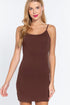 Active Basic Adjustable Strap Cami Dress Sepia