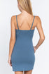 Active Basic Adjustable Strap Cami Dress Steel Blue Back