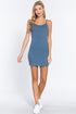 Active Basic Adjustable Strap Cami Dress Steel Blue Front Model