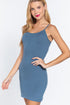Active Basic Adjustable Strap Cami Dress Steel Blue Front