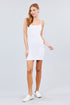 Active Basic Adjustable Strap Cami Dress White Back Front