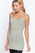 Active Basic Cami Adjustable Straps Celadon Green Front