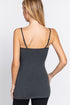 Active Basic Cami Adjustable Straps Charcoal Grey Back