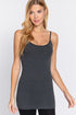 Active Basic Cami Adjustable Straps Charcoal Grey Front