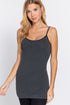 Active Basic Cami Adjustable Straps Charcoal Grey