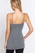 Active Basic Cami Adjustable Straps Heather Grey Back
