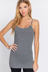 Active Basic Cami Adjustable Straps Heather Grey Front