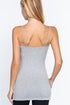 Active Basic Cami Adjustable Straps Light Heather Grey Back