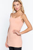 Active Basic Cami Adjustable Straps Peach Sand Side