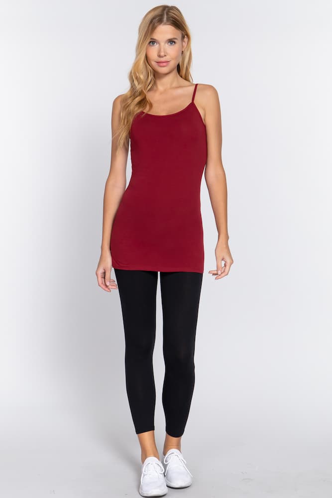 Active Basic Cami Adjustable Straps Ruby Model