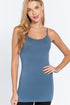 Active Basic Cami Adjustable Straps Steel Blue