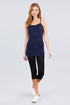 Active Basic Cami Adjustable Straps True Navy Back Front Model