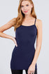 Active Basic Cami Adjustable Straps True Navy Back Front