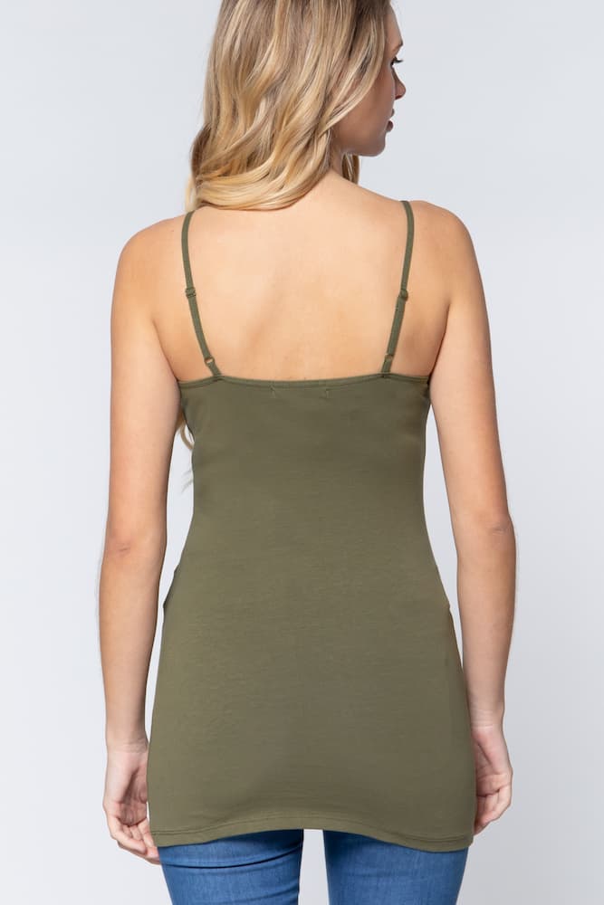 Active Basic Cami Adjustable Straps True Olive Back