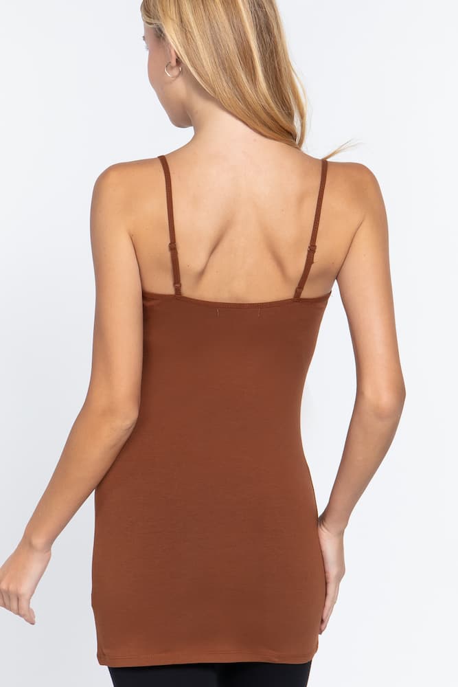 Active Basic Cami Adjustable Straps Truffle Back
