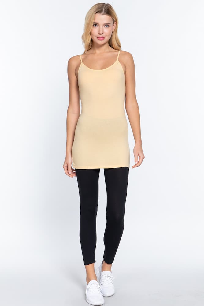 Active Basic Cami Adjustable Straps Vanilla Cake Front