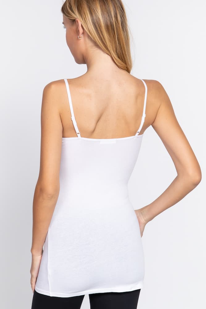 Active Basic Cami Adjustable Straps White Back